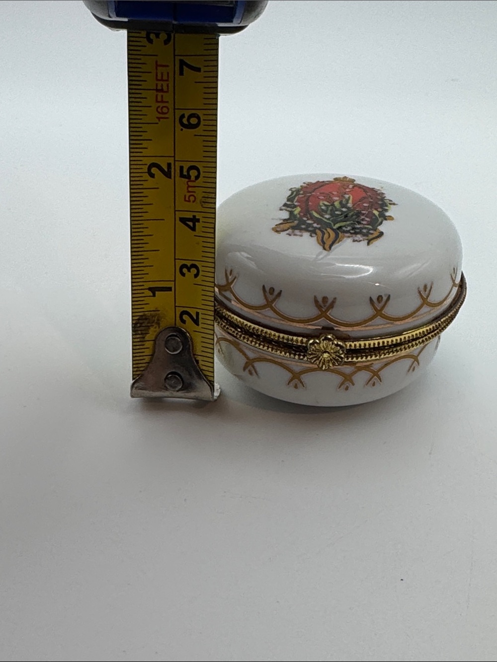 Imperial Romanov Porcelain Handpainted Gold Trim Trinket Vanity Box Oval - Picture 10 of 10